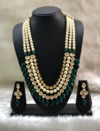 Long Kundan Pearl Set